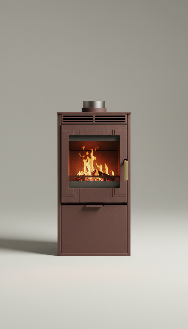Stufa a legna in ghisa dal design contemporaneo