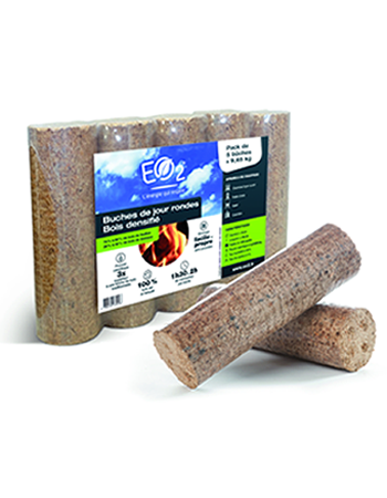 Bricchetti di legno densificato GIORNO - Confezione 9,65 kg - EO2
