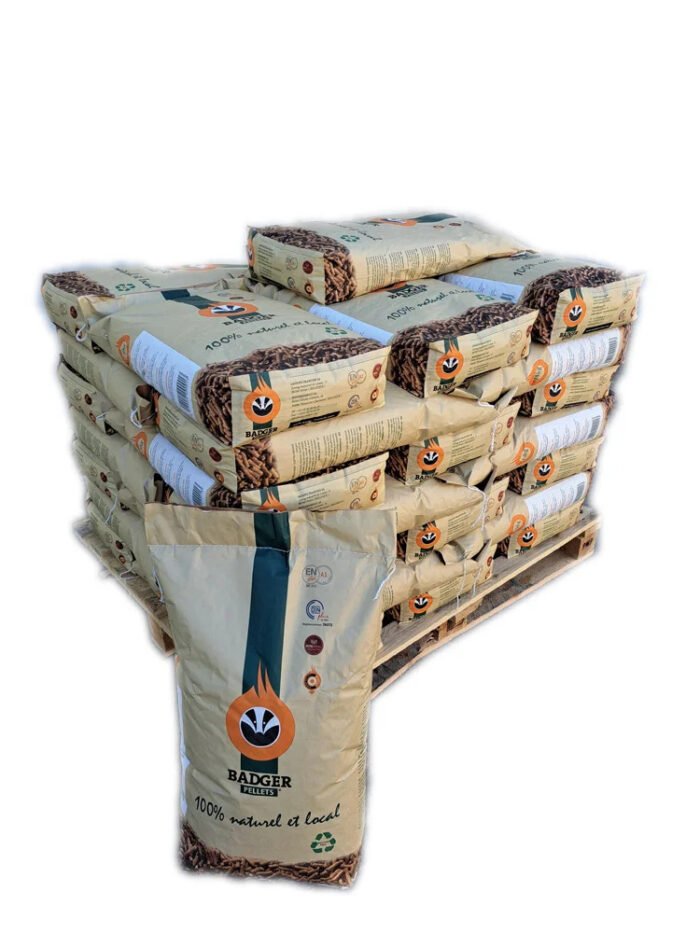 Granuli di legno BADGER – 1/2 Pallet da 36 sacchi da 15 kg