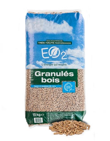 Pellet di legno EO2 - sacco 15kg - DINplus