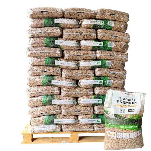 Pellet di legno Premium SimplyPellet – Sacchi da 15 kg