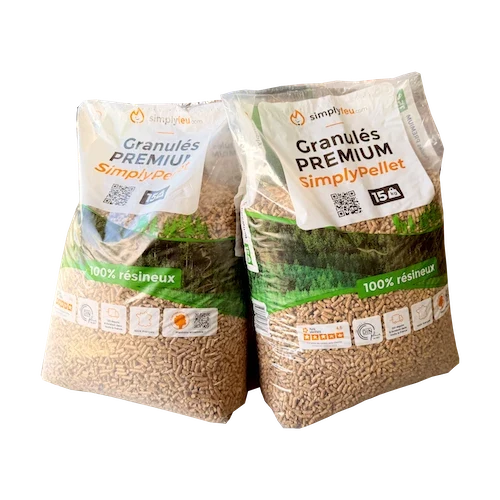 Pellet di legno Premium SimplyPellet – Sacchi da 15 kg