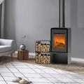 Poêle à bois Domino avec range bûche et module 2 étages - 8,5 Kw