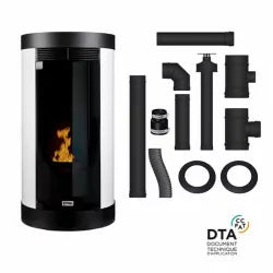 Pack Stufa a pellet ermetica canalizzabile Anna + Kit canne fumarie concentriche uscita posteriore - 12 Kw