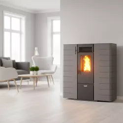 Stufa a pellet canalizzabile extra piatta Fango - 8 Kw